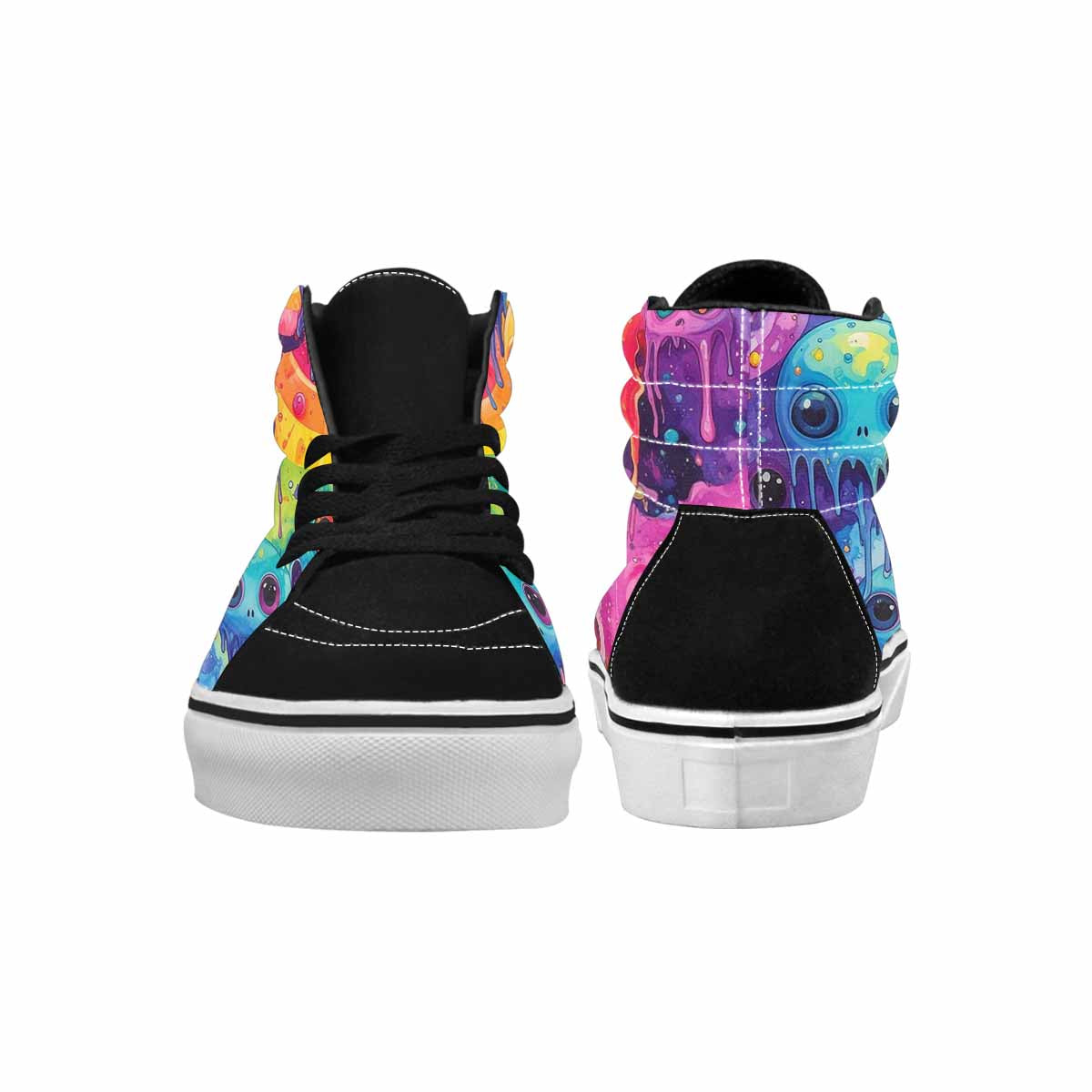 MEN'S Aliens  Tie Dye High Top Canvas Wallpaper Art Sneakers