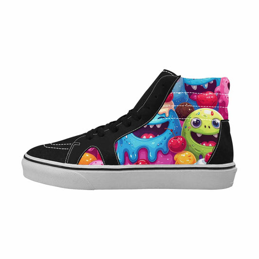 WOMEN'S Melting Icecream Monster Cherry High Top Canvas Dark Academia Custom Sneakers