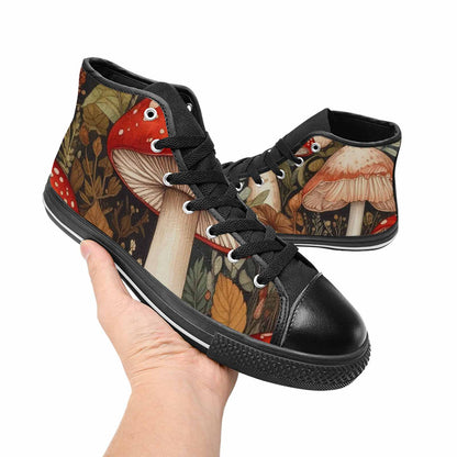 MEN'S Mushroom High Top Canvas Vibrant Chaos Shoes