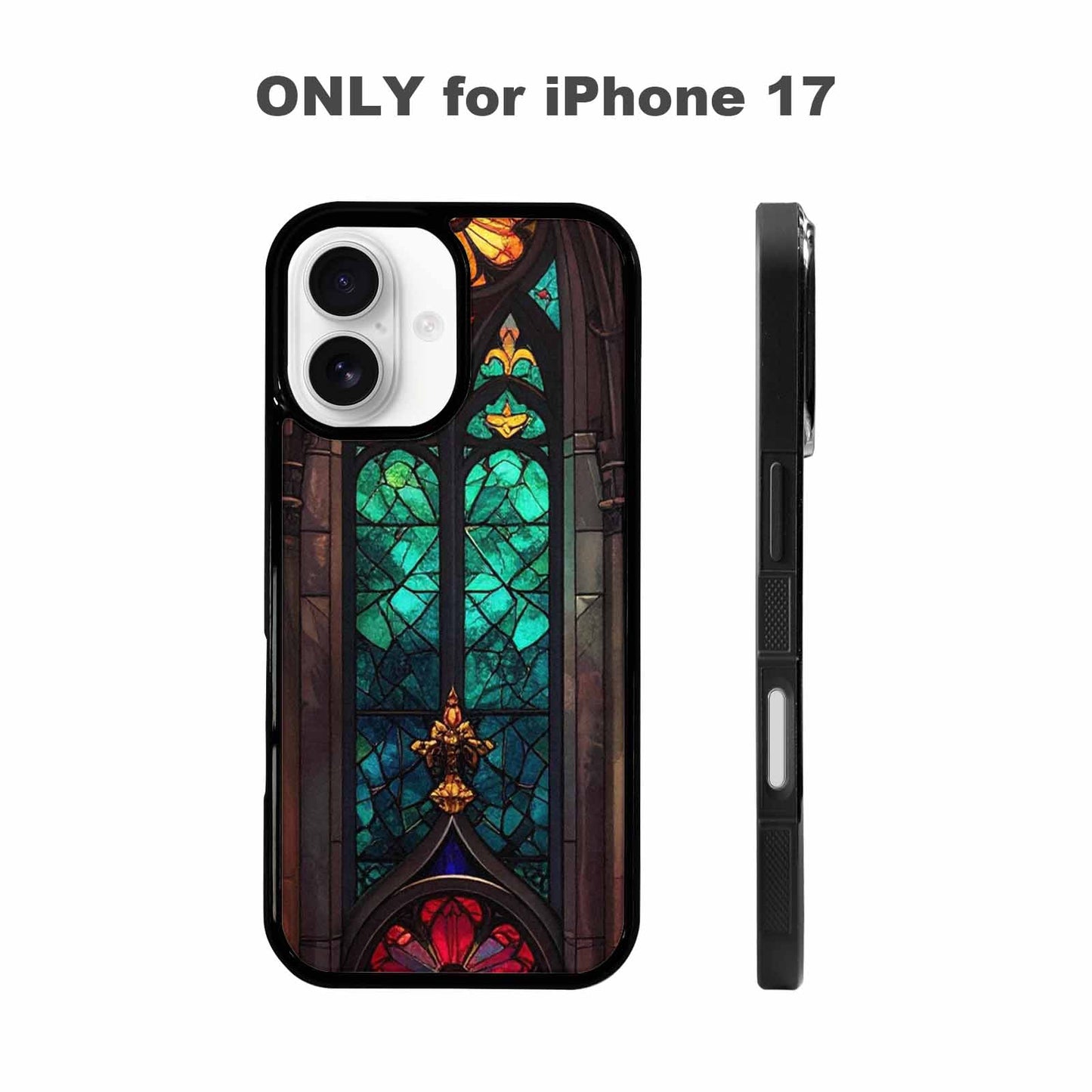iPhone 17 Case — Stained Glass Cathedral Original Art, Custom Art Phone Cover