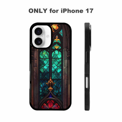 iPhone 17 Case — Stained Glass Cathedral Original Art, Custom Art Phone Cover
