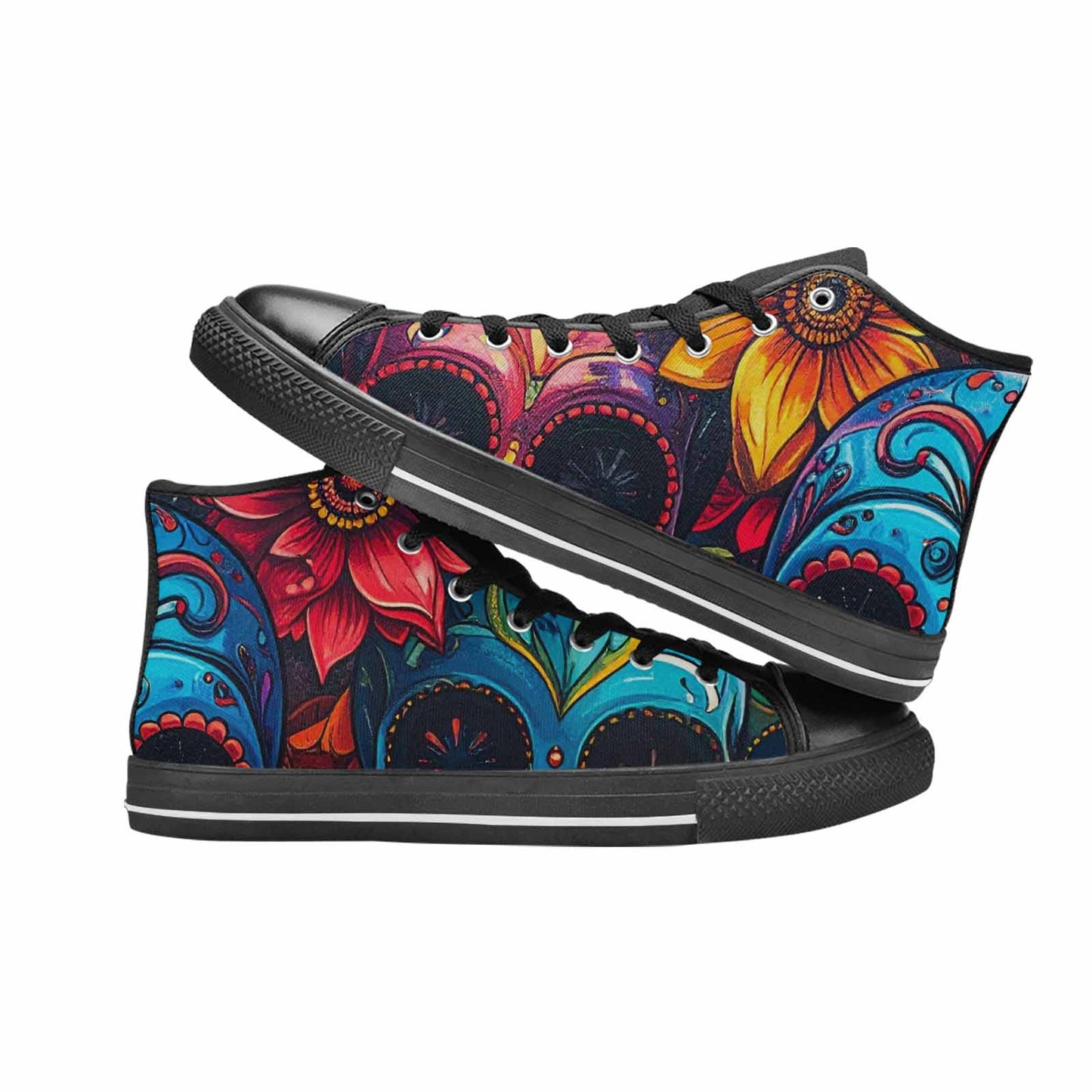 MEN'S Graffiti Skull High Top Canvas Y2K Custom Shoes