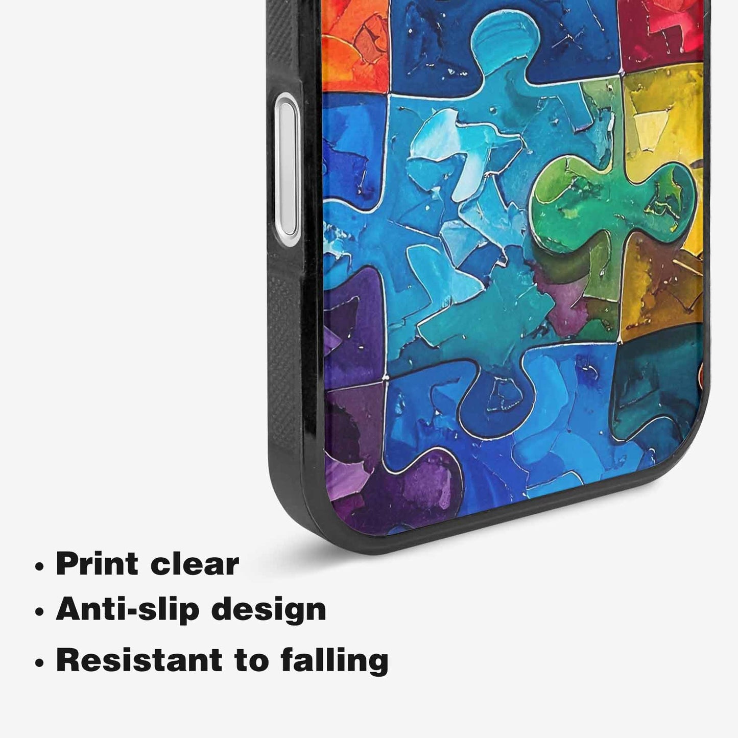 iPhone 16 Plus Case — Autism Puzzle Pieces Puzzle Piece Pattern, Custom Printed Phone Case
