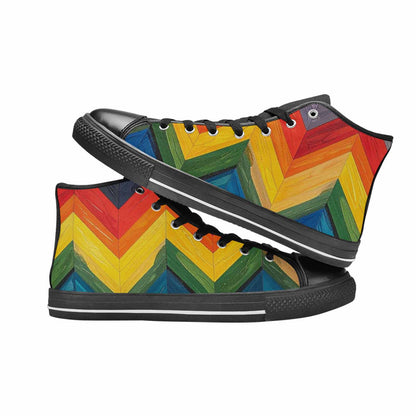 MEN'S Progress Pride Flag High Top Canvas Surreal Shoes