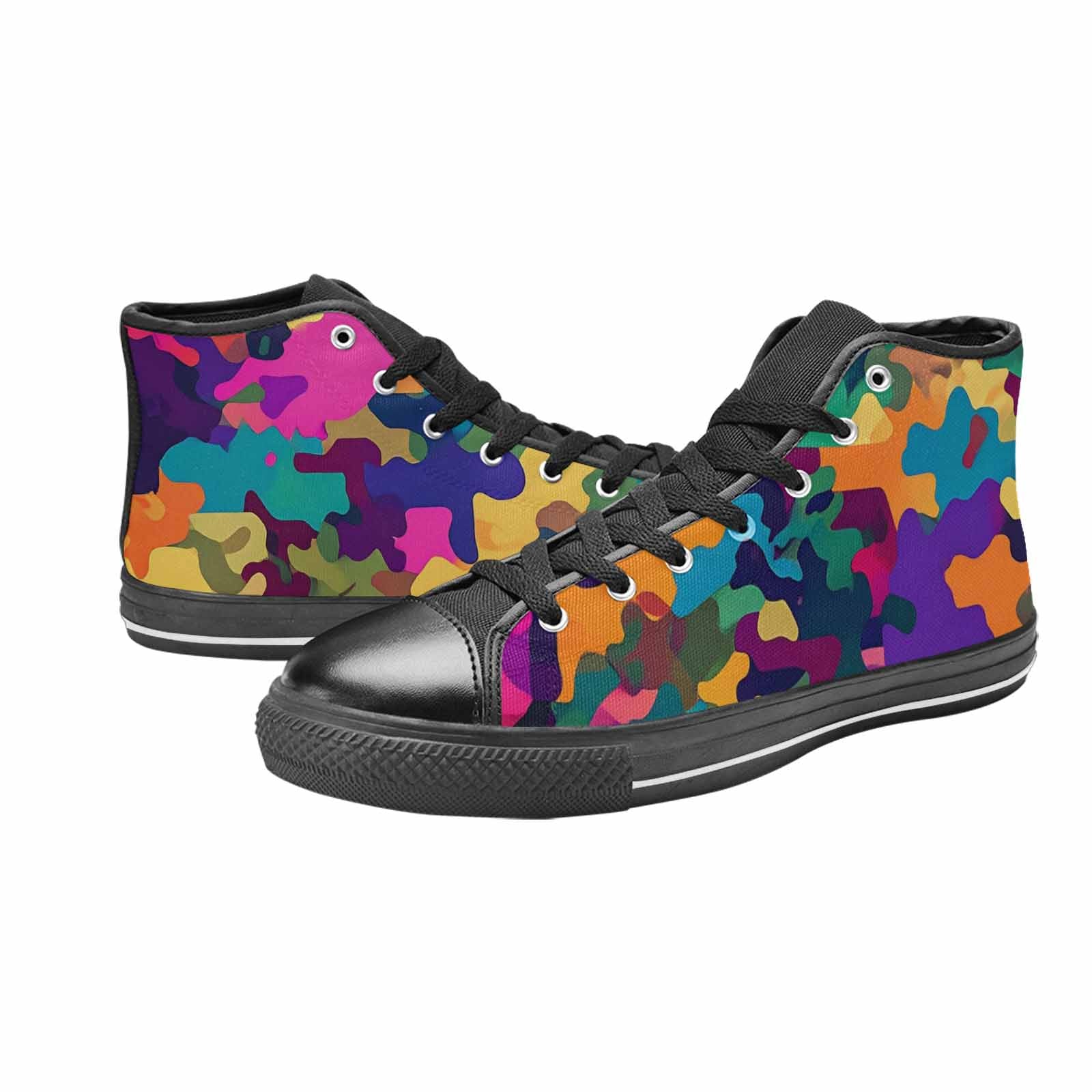 WOMEN'S Military Camouflage Blotch High Top Canvas Y2K Custom Shoes