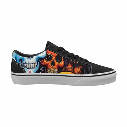 WOMEN'S Skulls (general) Lace-Up Canvas Cottagecore Custom Sneakers