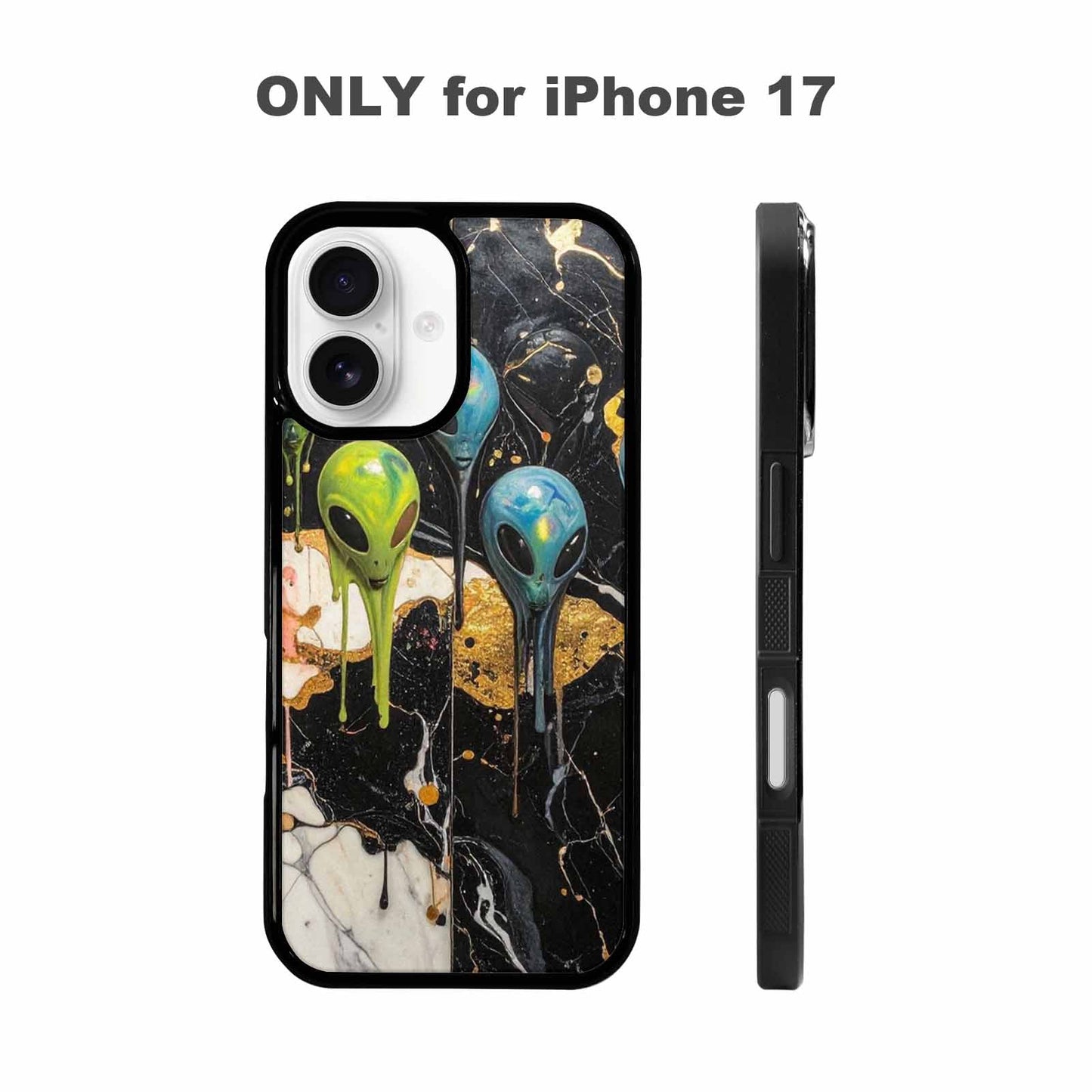 iPhone 17 Case — Aliens Marblemelting Aliens Pa Alien Scifi, Custom Designed Case Cover