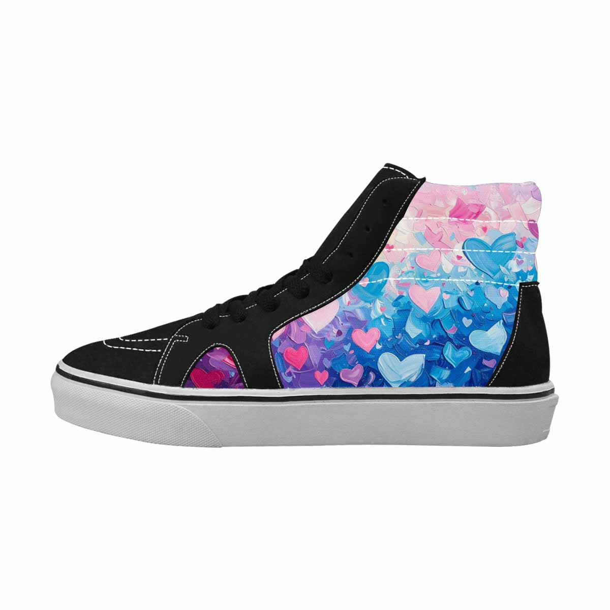 MEN'S Transgender Pride Flag High Top Canvas Melting Art Sneakers