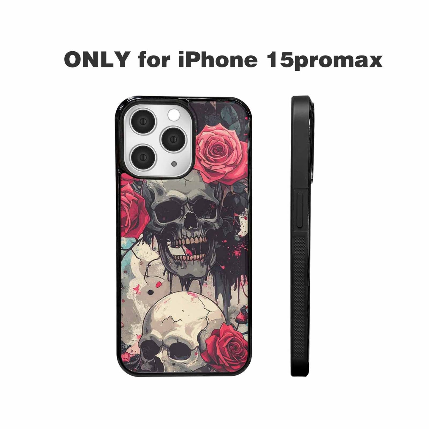iPhone 15 Pro Max Case — Skulls And Roses Skulls And Roses, Custom Phone Case