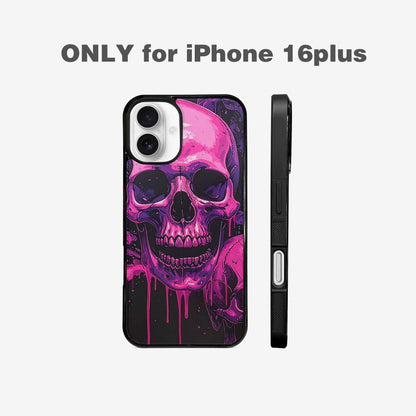 iPhone 16 Plus Case — Pink Purple Skeletons Neon Drip Melting, Personalized Phone Case
