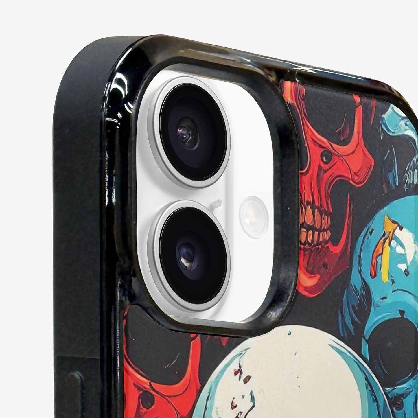 iPhone 16 Plus Case — Many Of Skulls Collage Overlapping Art, Custom Print Case Cover