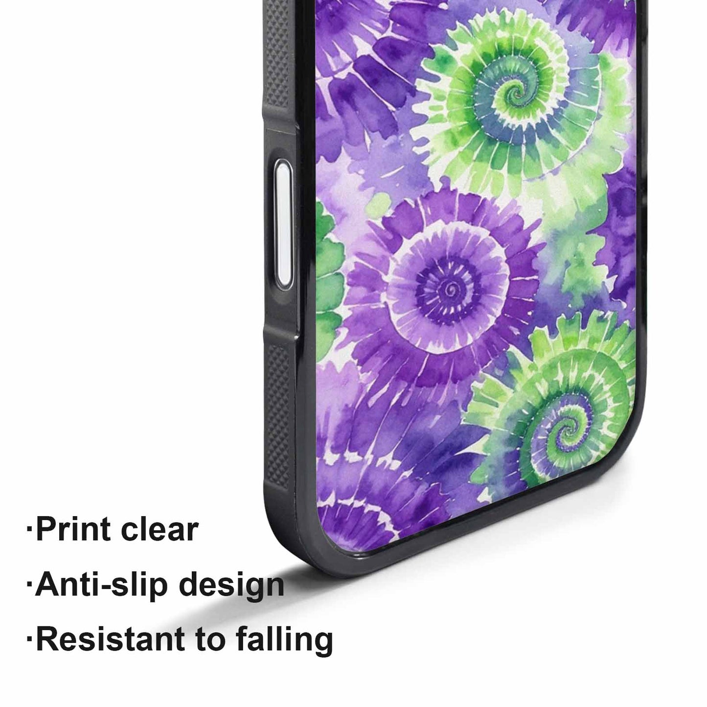 iPhone 17 Pro Case — Tie Dye Purple Green Blended Tie, Custom Phone Case
