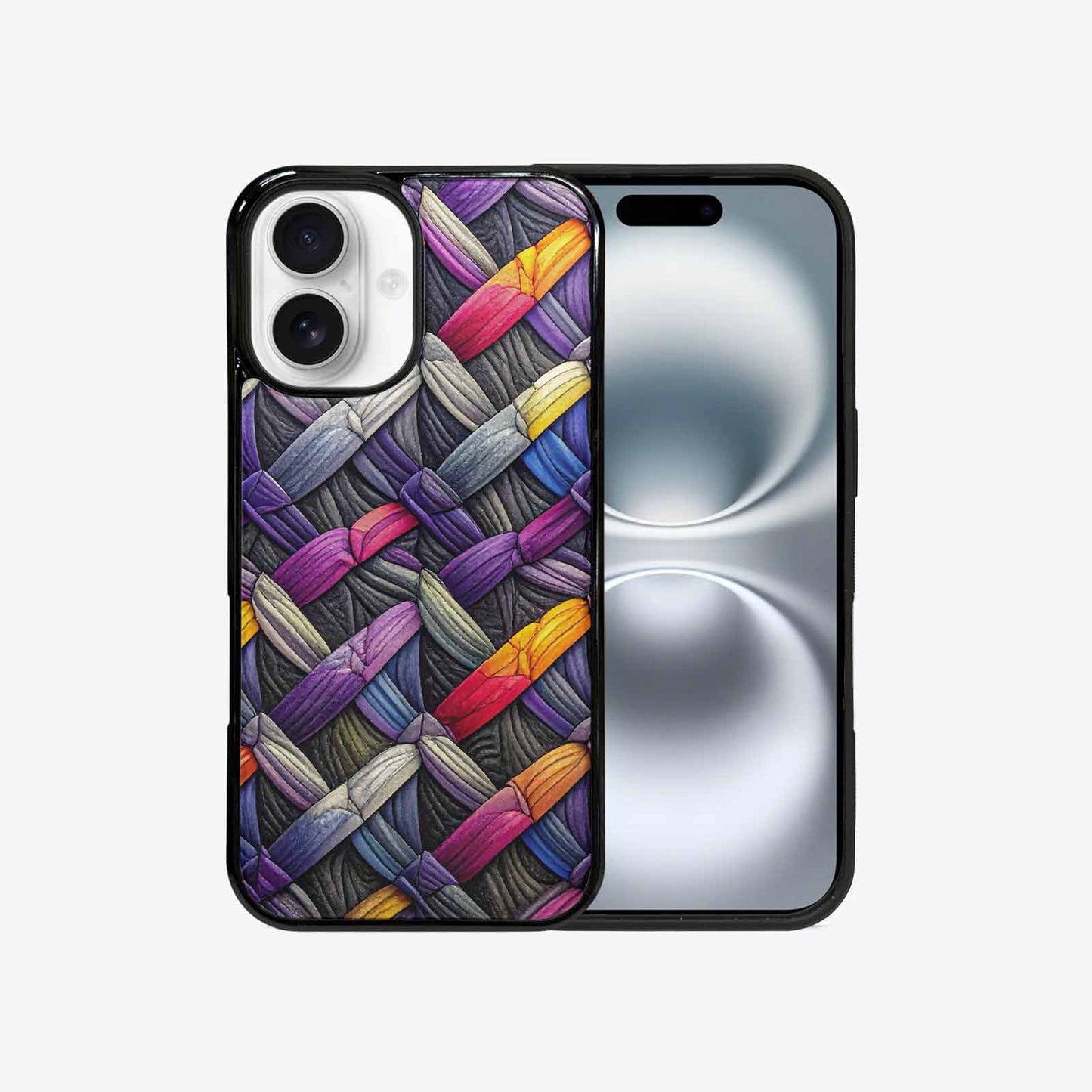 iPhone 16 Case — Asexual Flag Color Theme Small Rainbow, Custom Print Case Cover