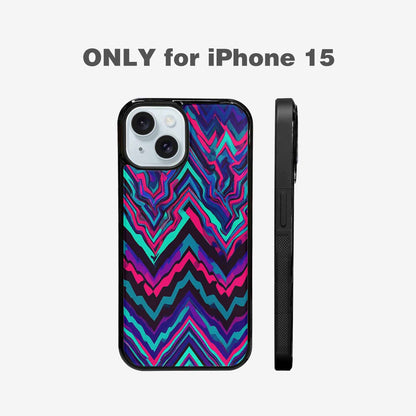 iPhone 15 Case — Psychedelic Chevron Vortex, Custom Designed Case Cover
