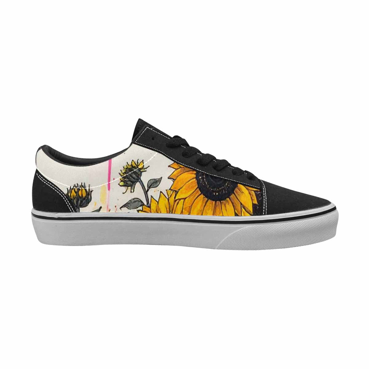 WOMEN'S Sunflower Burst Lace-Up Canvas Neon Fantasy Custom Shoes