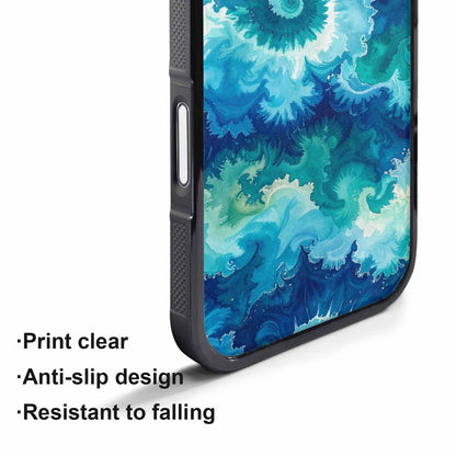 iPhone 17 Pro Max Case — Tie Dye Ocean Blues Tie Dye, Custom Phone Case