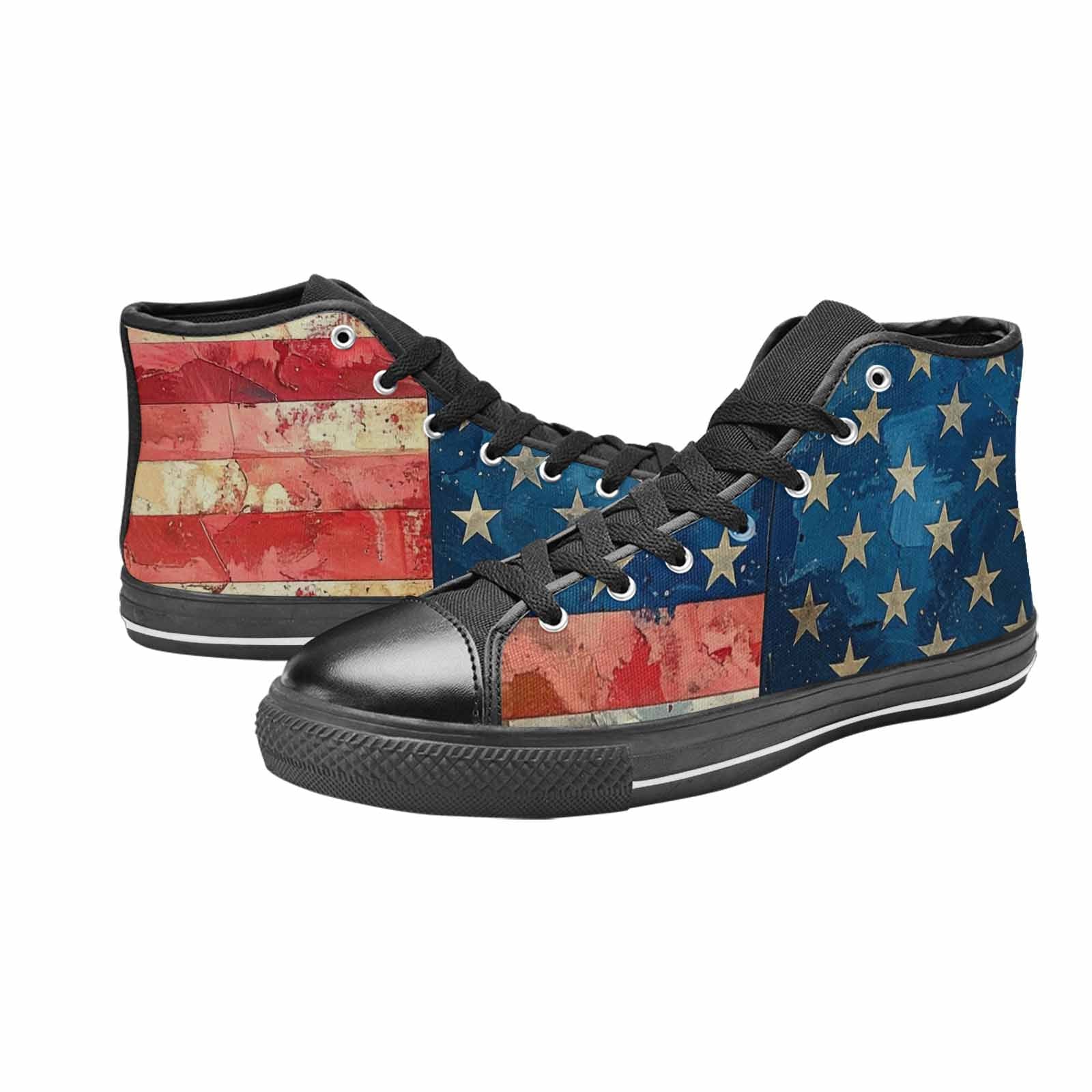 MEN'S American Flag Stars High Top Canvas Aesthetic Custom Sneakers
