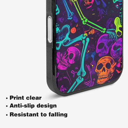 iPhone 16 Plus Case — Glowing Skeleton Pattern Hundreds Of Small, Original Design Phone Case