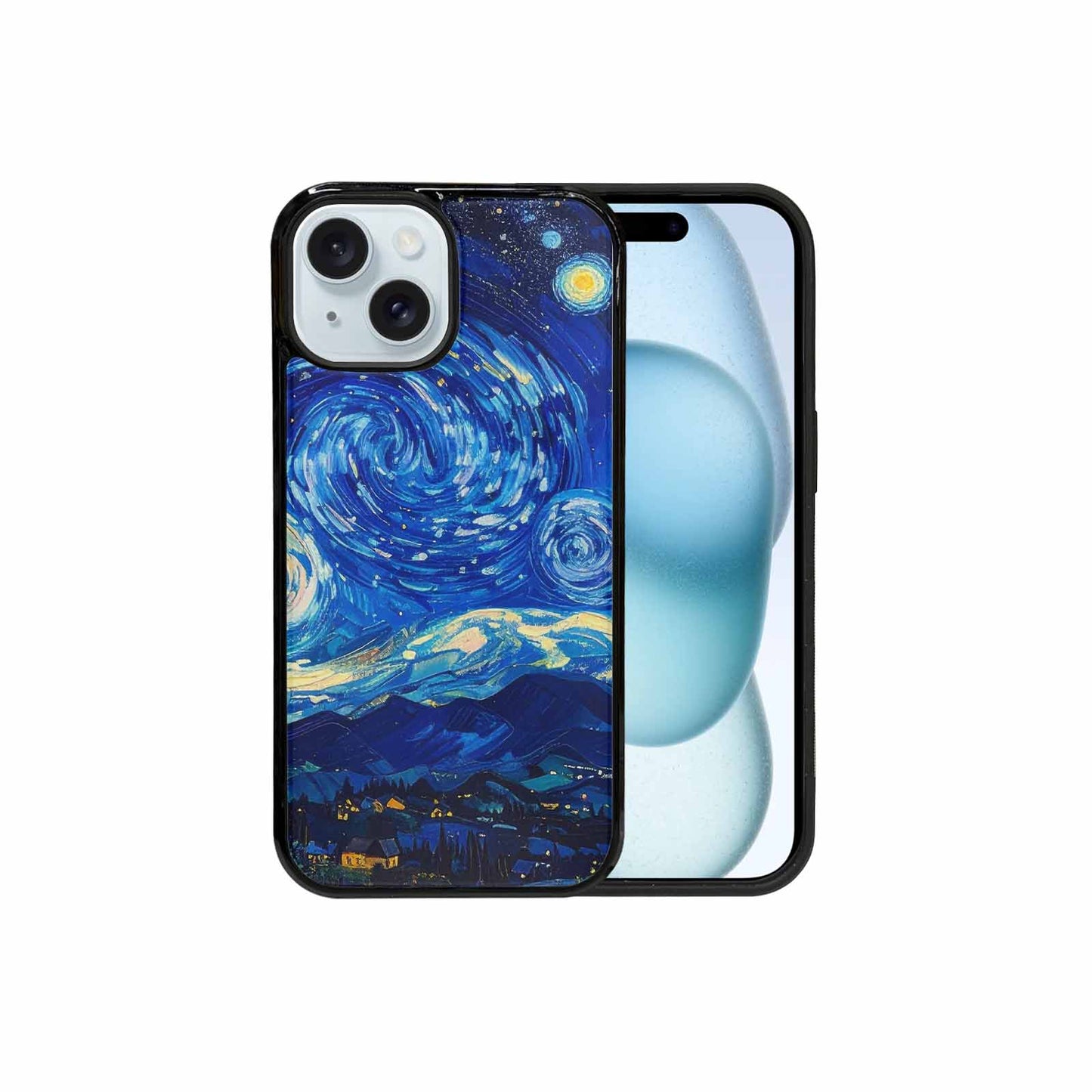 iPhone 15 Case — Starry Night Van Gogh Paint Art, Custom Art Phone Cover