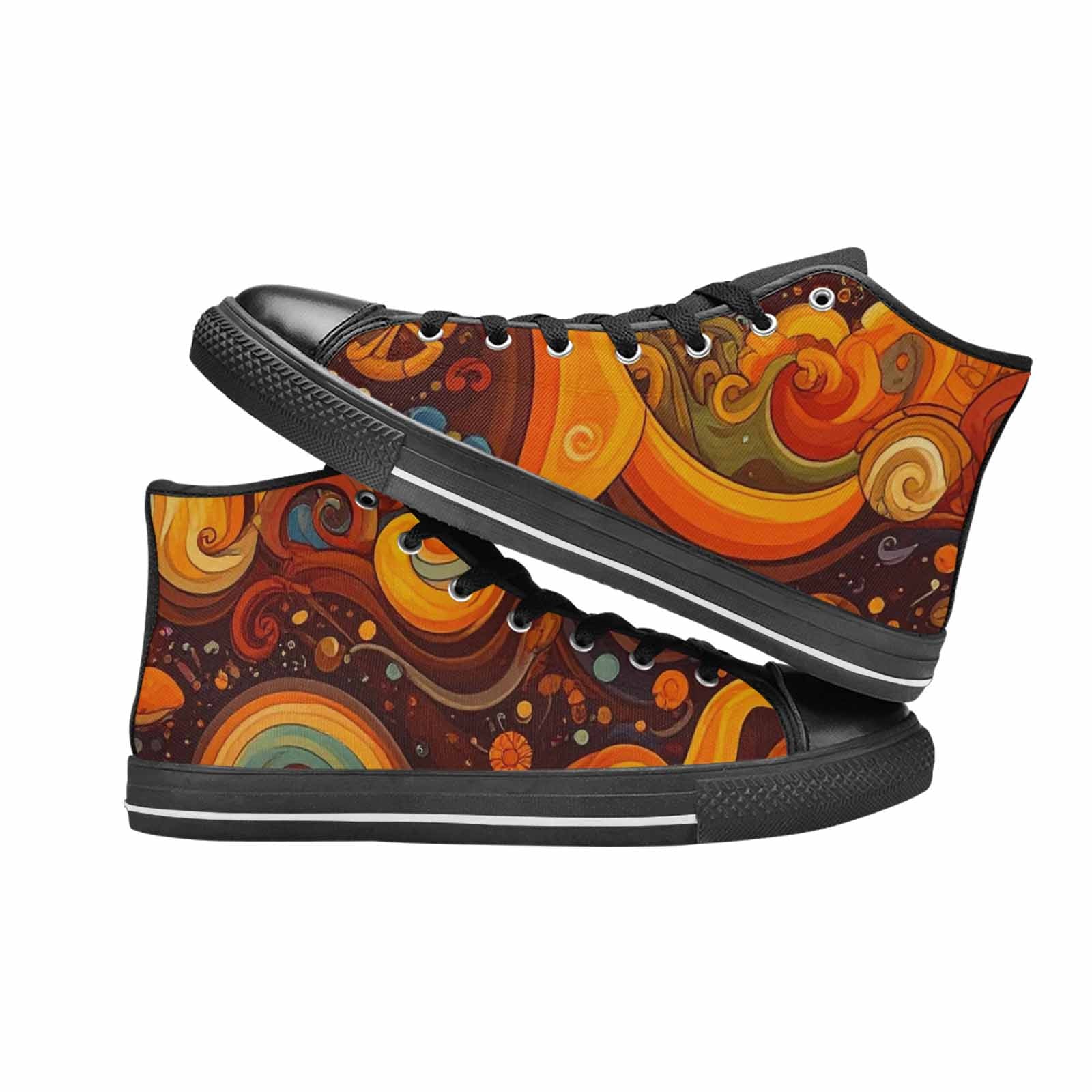 WOMEN'S Groovy 70S Peace High Top Canvas Surreal Shoes