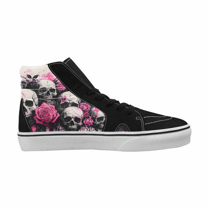 MEN'S Skull Roses High Top Canvas Kaleidoscope Custom Sneakers