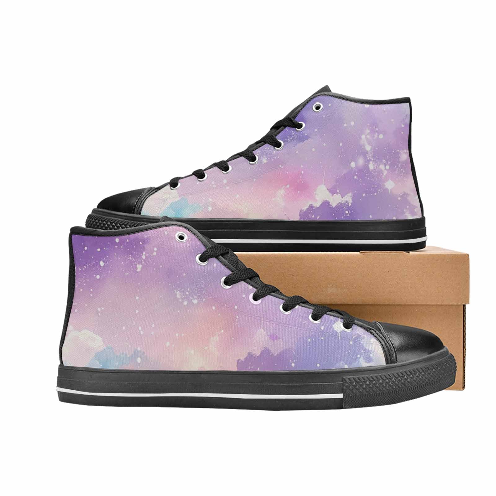 WOMEN'S Galaxy Art - High Top Canvas Wallpaper Art Sneakers