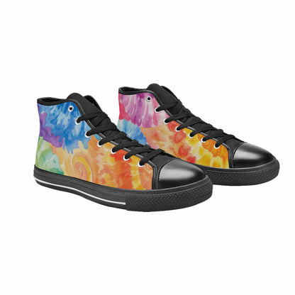 MEN'S Tie Dye Swirl High Top Canvas Aesthetic Custom Shoes