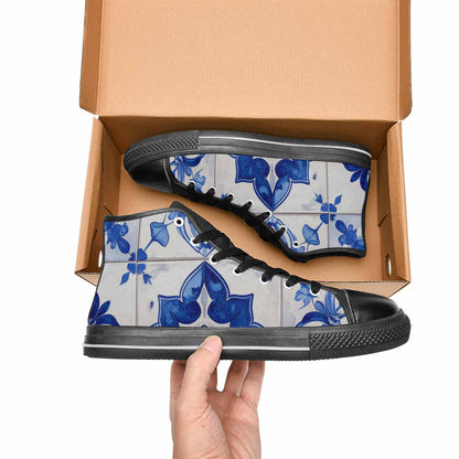WOMEN'S Talavera Tile Floral High Top Canvas Neon Fantasy Shoes