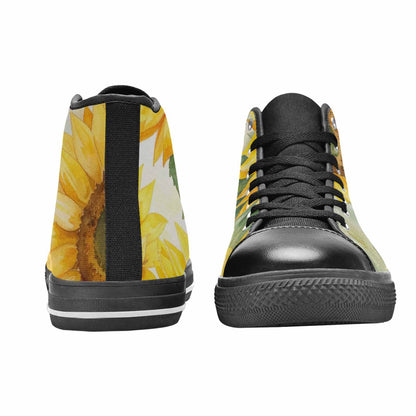 WOMEN'S Sunflowers Watercolor High Top Canvas Y2K Custom Shoes