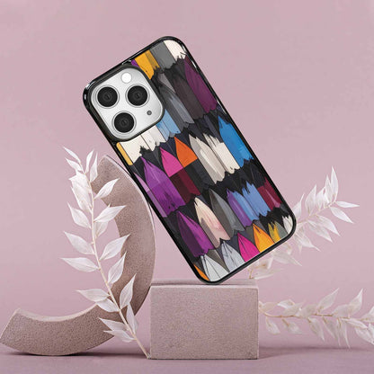 iPhone 15 Pro Max Case — Asexual Flag Color Theme Small Rainbow, Custom Phone Case