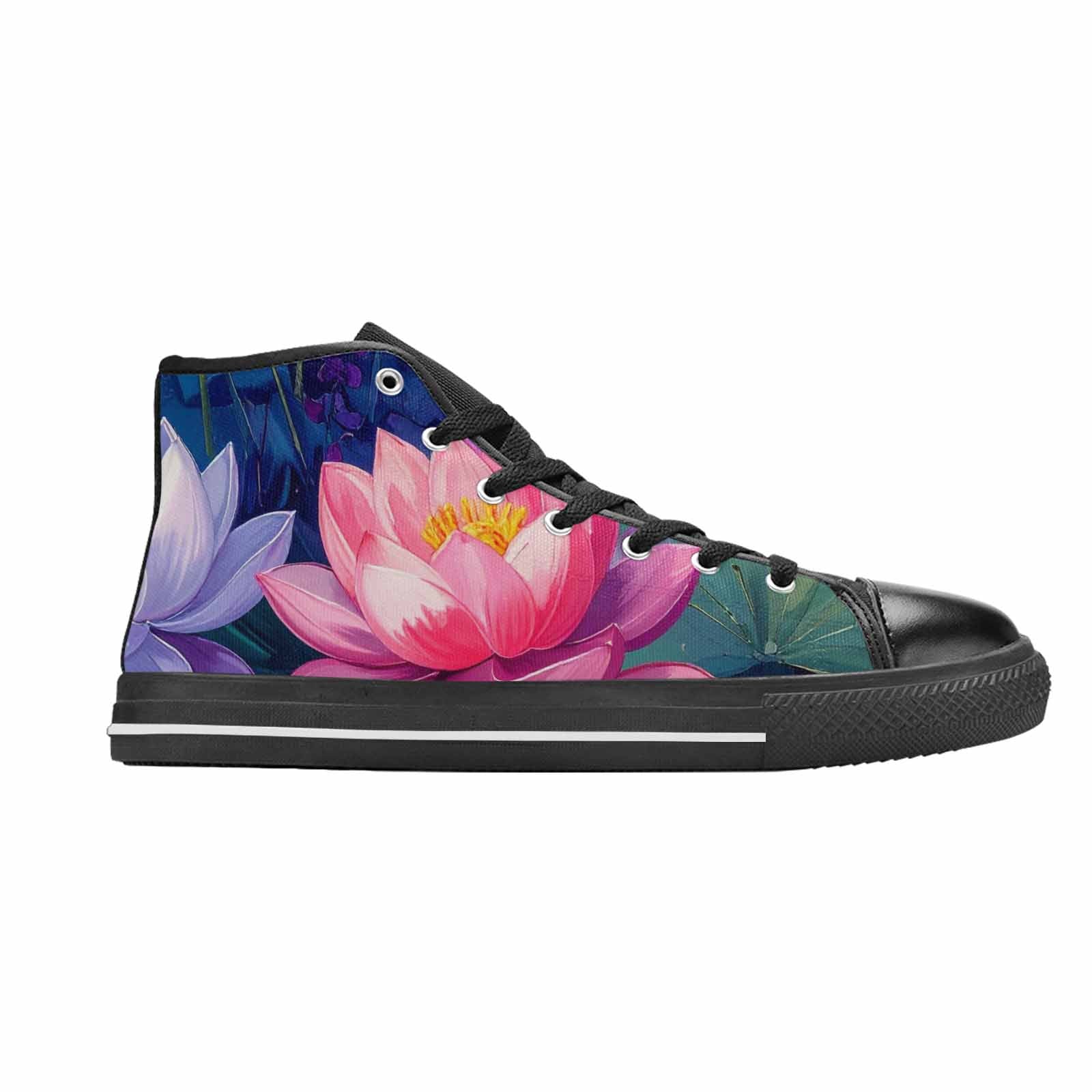 WOMEN'S Monet-Style Impressionist Water High Top Canvas Dreamcore Custom Shoes