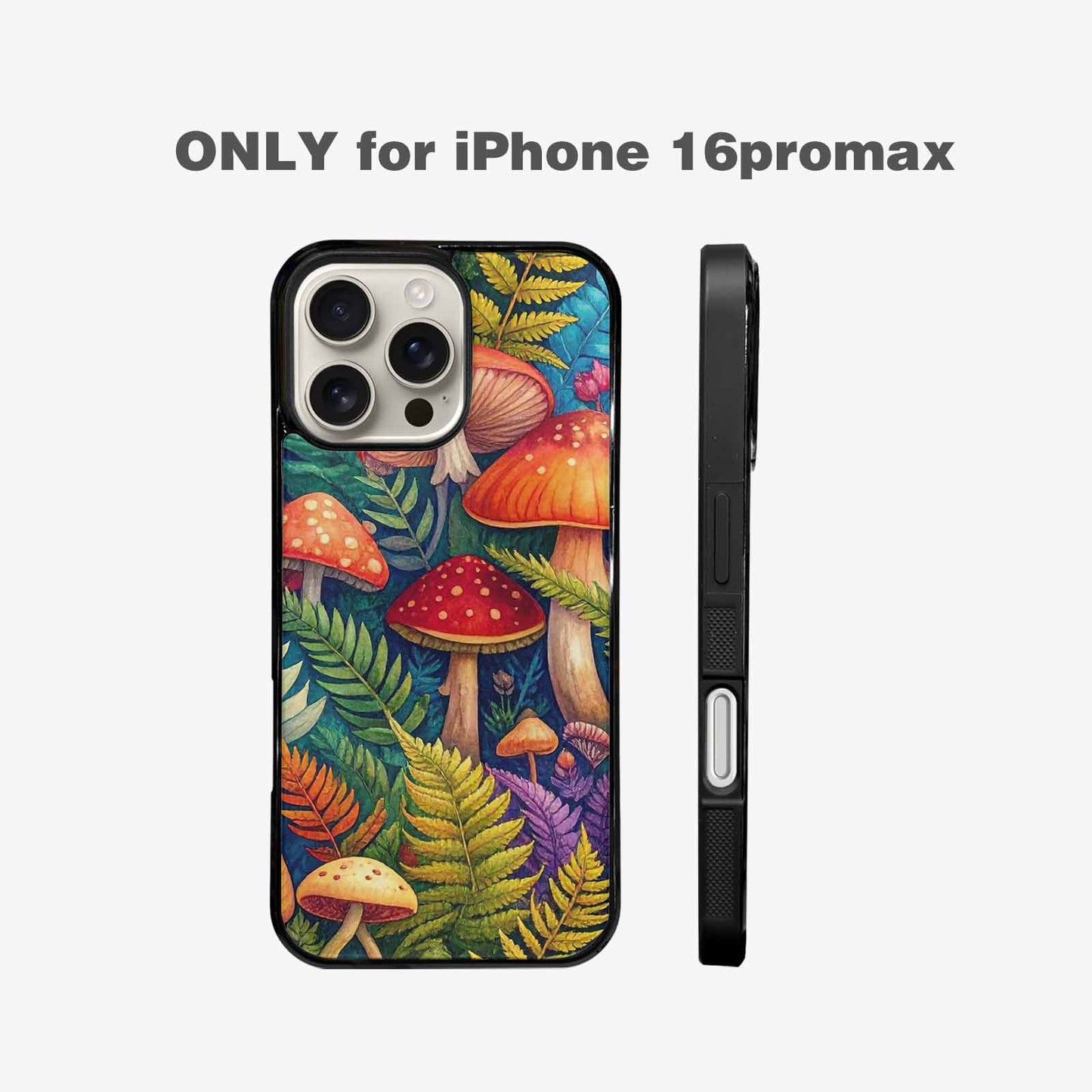 iPhone 16 Pro Max Case — Mushrooms Botanicalmushrooms P Cix, Custom Art Phone Cover