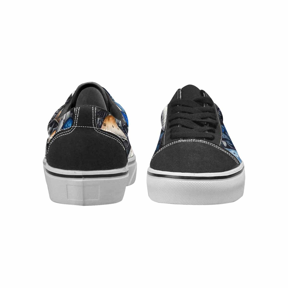 MEN'S Mushrooms Black & Blue Ink Canvas Original Design Kaleidoscope Custom Streetwear Shoes