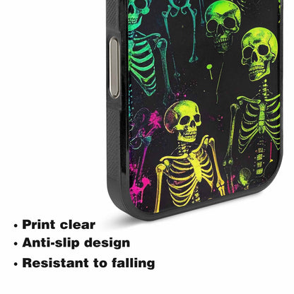 iPhone 16 Pro Case — Skeletons Neon Green Glowskele, Personalized Phone Case