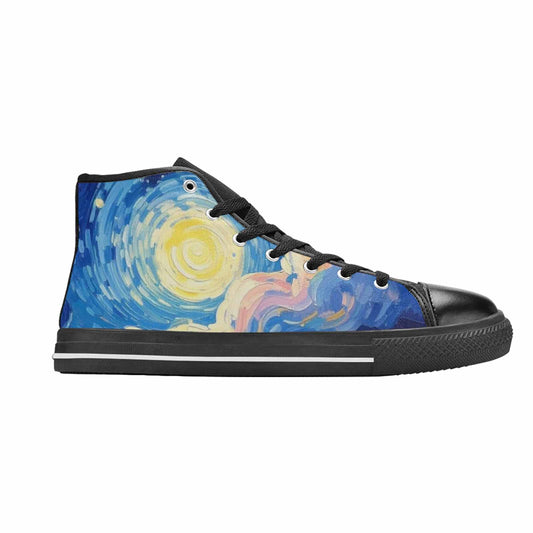 MEN'S Starry Night Van Gogh High Top Canvas Cottagecore Custom Sneakers