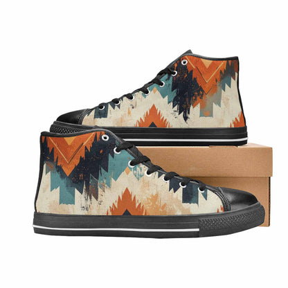 MEN'S Southwestern Geometric Diamond High Top Canvas Cottagecore Shoes