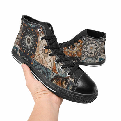 WOMEN'S Mandala High Top Canvas Dark Academia Custom Shoes