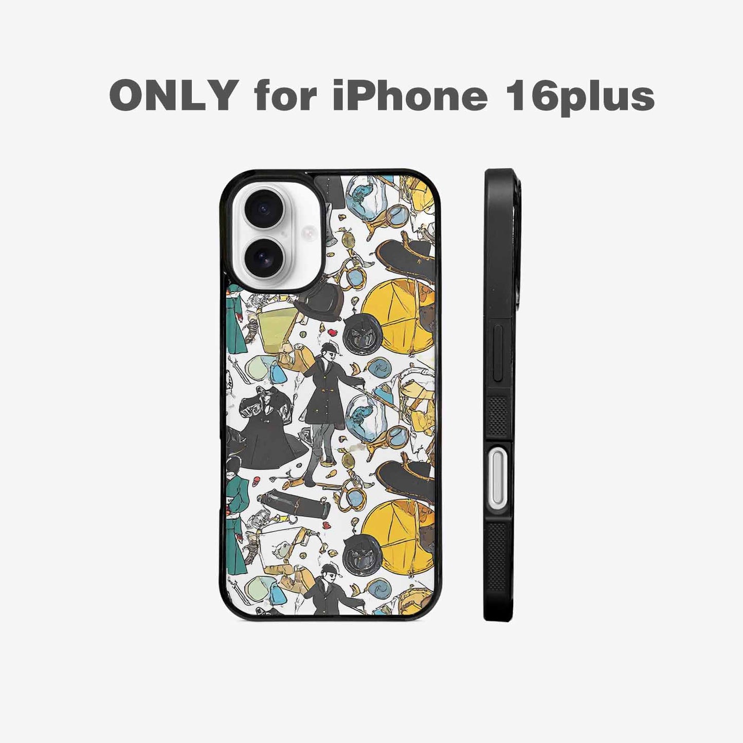 iPhone 16 Plus Case — Noir Spy Silhouette Pen Ink Noir, Customized Protective Case