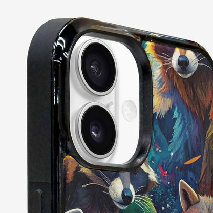 iPhone 16 Case — Raccoon Bandit Raccoon Bandit Pattern Hundreds, Custom Made Phone Cover