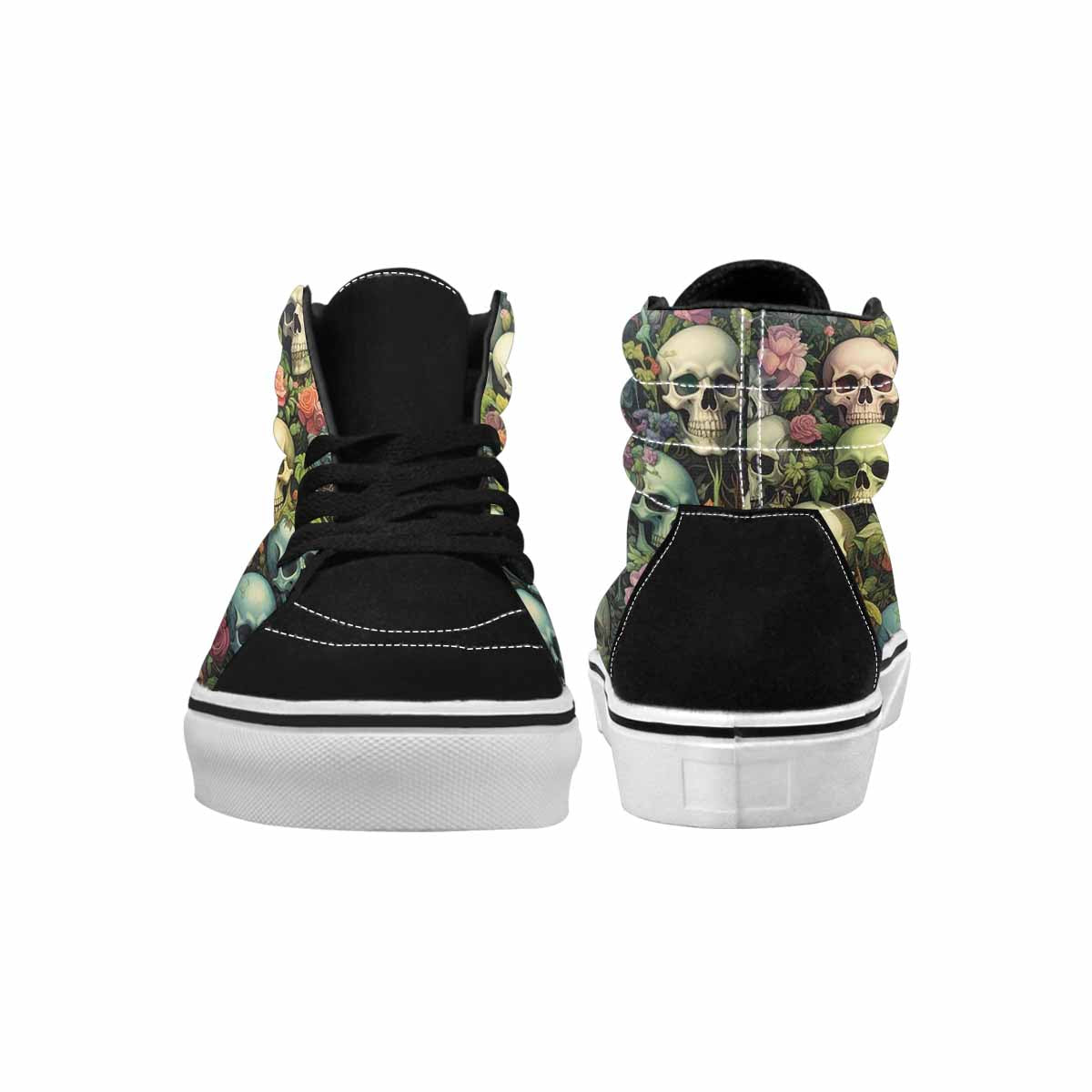 MEN'S Skulls  Botanical Skulls High Top Canvas Melting Art Custom Sneakers