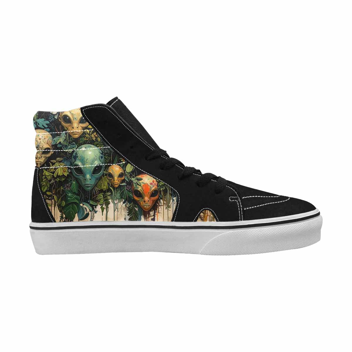 MEN'S Aliens High Top Canvas Surreal Custom Shoes