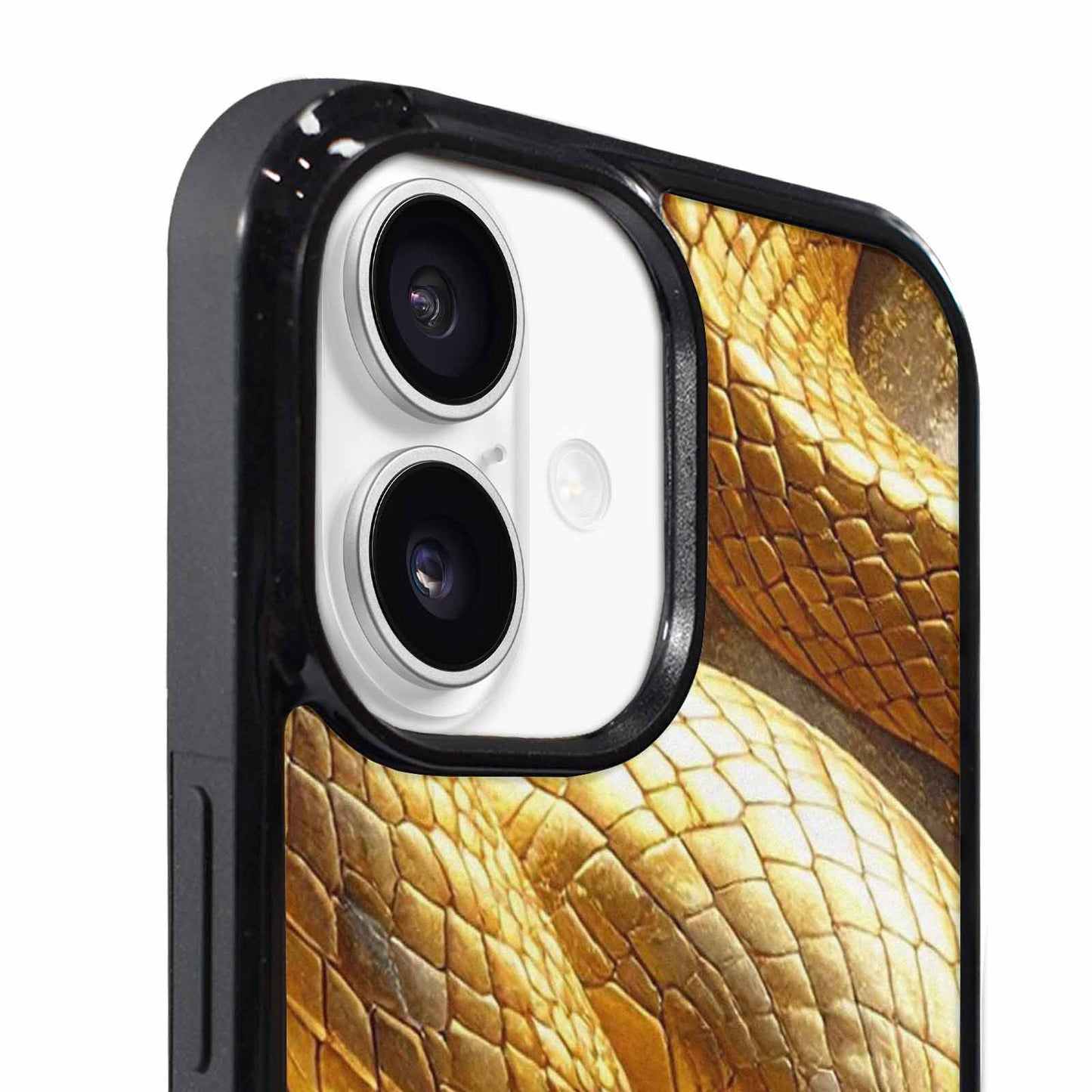 iPhone 17 Case — Glossy Golden Snake Original Art, Unique Phone Case Design