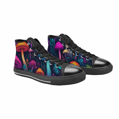 WOMEN'S Psychedelic Mushroom High Top Canvas Vivid Shoes
