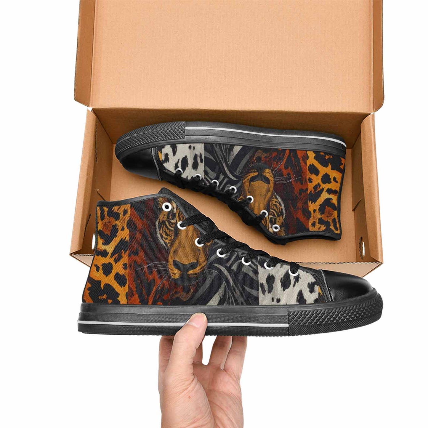 MEN'S Animal Print High Top Canvas Y2K Custom Sneakers