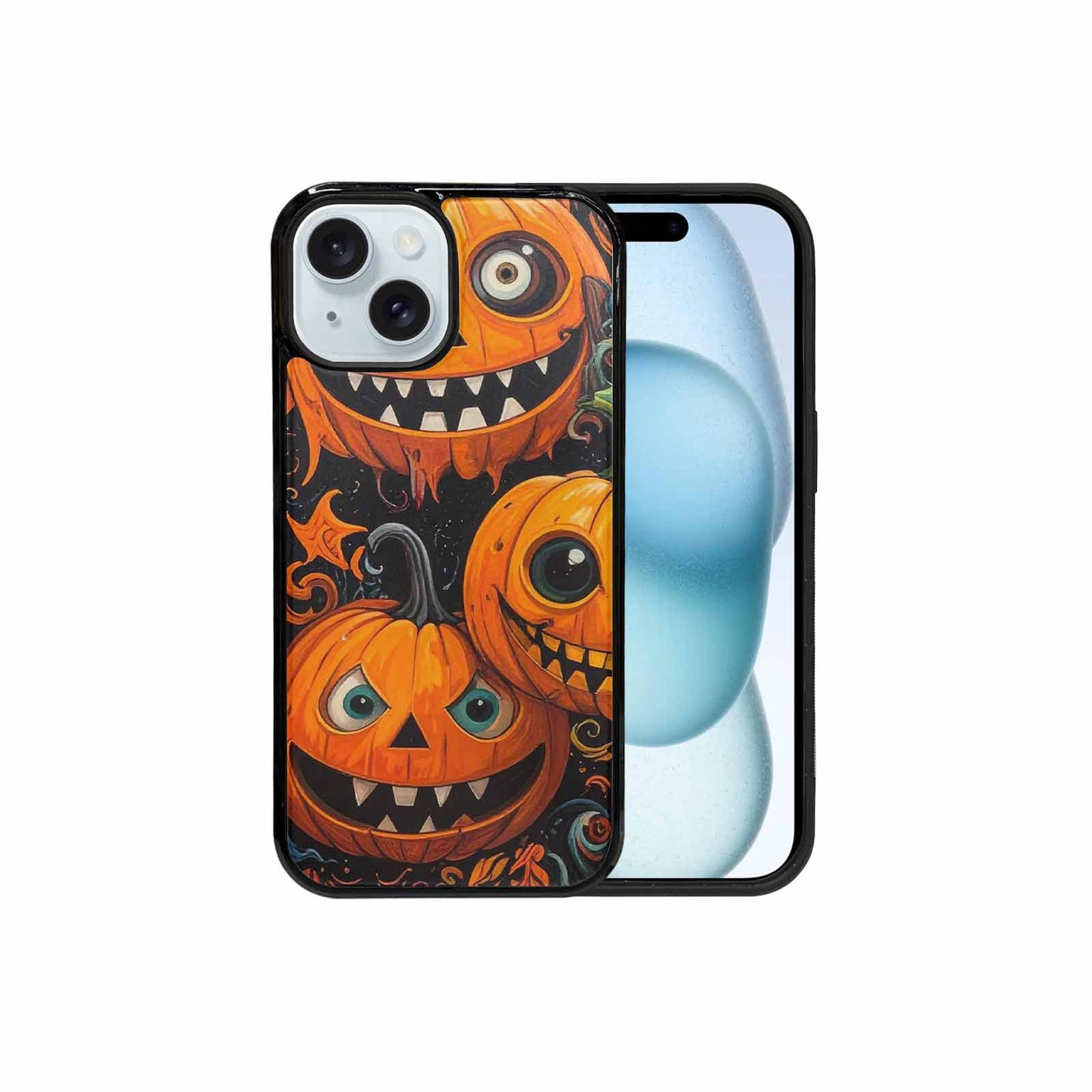 iPhone 15 Case — Cartoon Pumpkin Monster, Custom Print Case Cover