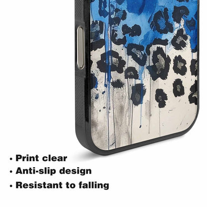iPhone 16 Pro Max Case — Animal Print Black Blue Ink Animal, Personalized Phone Case