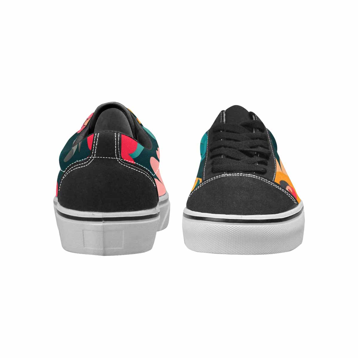 MEN'S Floral Snake Print Canvas Lace-Up Vibrant Chaos Sneakers