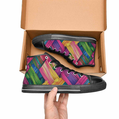MEN'S Polysexual Flag Color High Top Canvas Wallpaper Art Sneakers