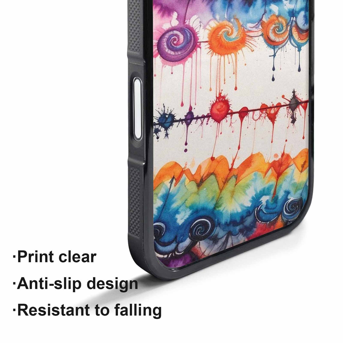 iPhone 17 Pro Max Case — Tie Dye Swirls Black Tie Dye, Custom Made Phone Cover