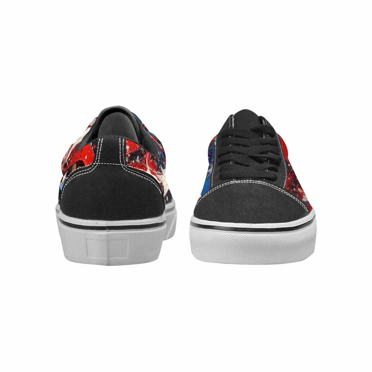 WOMEN'S Patriotic Stars Stripes Lace-Up Canvas Grunge Shoes